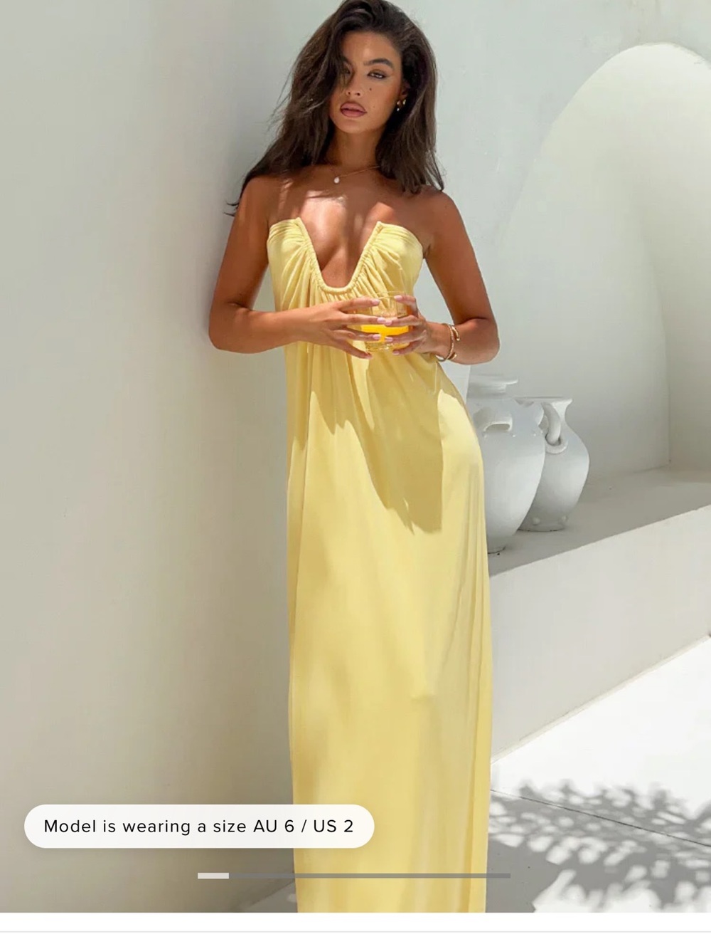 Braelyn Yellow Strapless Maxi Dress